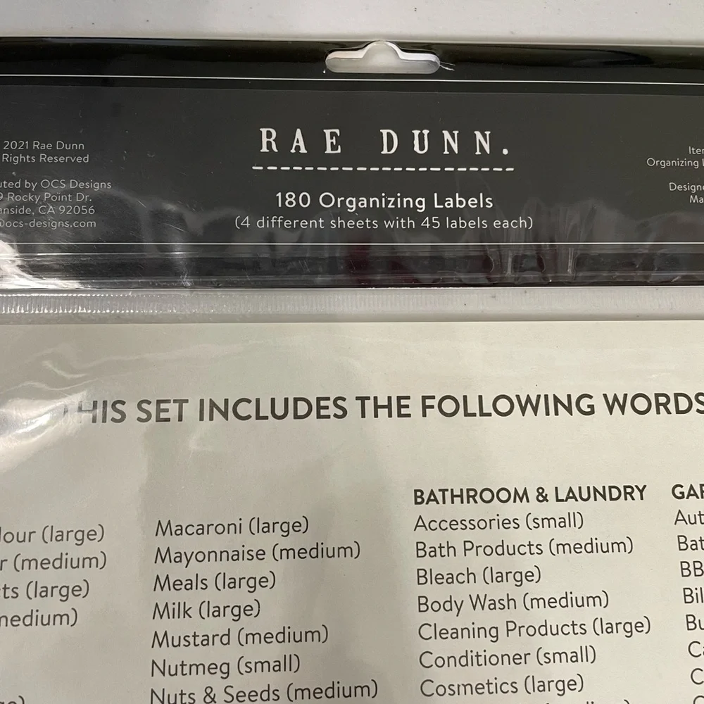 NEW Rae Dunn 180 ORGANIZING LABELS